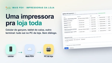 Uma impressora para a loja toda: celular e tablet imprimindo no computador do caixa