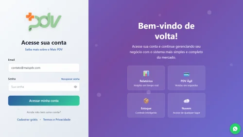 Tela de login PDV