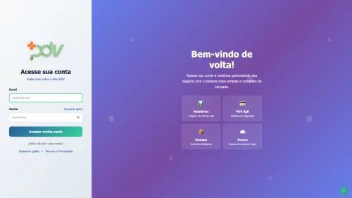 Tela de login PDV