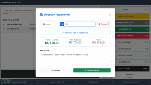 Interface do Mais PDV Windows App