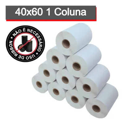 10 Rolos Etiqueta 40x60 Térmica Zebra Argox Elgin Cor Branco Fábrica das Etiquetas — Mercado Livre