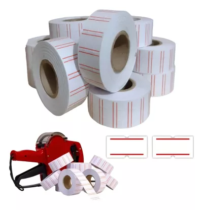 10 Rolos Etiqueta M14 Tarjada Etiquetadora Fixxar Bedo Cor Branco — Mercado Livre